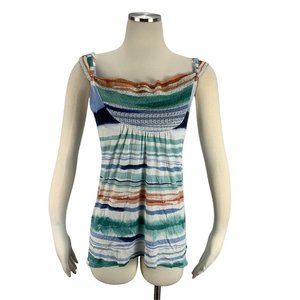Anthropologie Vanessa Virginia XS Tank Top Crochet Boho Blue